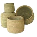 Basket 4-Set Iringa Baskets in Natural Milulu Grass - Bamboula #BSKT40