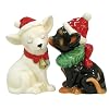 Westland Giftware Mwah Magnetic Holiday Chihuahuas Salt and Pepper Shaker Set, 3-3/4-Inch