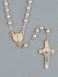 Rosary - First Communion - 5mm Pear Beads - 16" Chain with Chalice - IMPORTED FROM ITALY