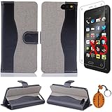 Traitonline 5in1 1# Cowboys Streifen Hit Farbe PU Ledertasche Flip Schutz Hülle Etui Schale Tasche für Amazon Fire Phone Schutzhülle Cover Case Wallet Design Mit Kreditkartenfächer+3*Displayschutzfolien