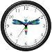 Multicolored No.4 Dragonfly or Dragon Fly - JP Wall Clock by WatchBuddy Timepieces (Black Frame)