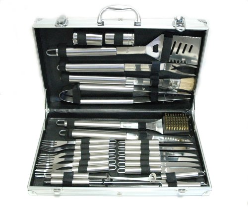 BT Outdoor Stainless Steel 24 piece Barbeque (BBQ) Cooking Grilling Utinsel Set