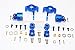 Axial RR10 Bomber & Wraith Upgrade Parts Aluminum Front C-Hub & Knuckle Arm (5 Degree Caster) - 4Pcs Set Blue