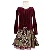Bonnie Jean Girls Burgundy Christmas Plaid Dress Cardigan Girl 7-16