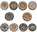 PEPPERLONELY Brand 20PC Mixed Large 4 Hole Round Wood Buttons Scrapbooking Sewing Buttons 60mm (2-3/8 Inch)