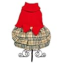 Dog and Cat Cute High Quality DRESS with Turtleneck - Small - Red and Brown - Mommy, it's Chilly Outside but I am Ready - Only 1 Left