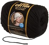 Lion Brand Yarn 760-153 Lion Cotton Yarn, Black
