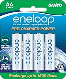 Sanyo NEW 1500 eneloop 8 Pack AA Ni-MH Pre-Charged Rechargeable Batteries