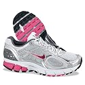 Nike Women's Zoom Vomero+ 4 Running Shoe (White/ Metallic Silver/ Dark Grey/ Light Rose) - 8.5