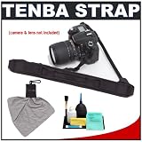 Tenba Superbungee Shock Absorbing Camera Strap (Black/Black) + Accessory Kit for Canon Rebel XSi, XS, T1i, T2i, EOS 50D, 5D, 7D, Nikon D3000, D5000, D40, D60, D90, D300, D300s, Olympus Evolt E-30, E-450, E-520, E-620, and Sony Alpha A230, A330, A380, A450, A500, A550, A850