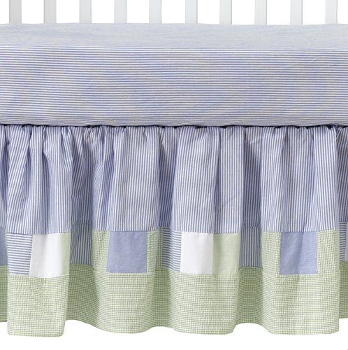 Patchwork Crib Skirt - Blue