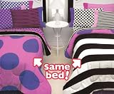 Black Friday Missmatched Double Vision 8pc Purple Dot Twin Bed-in-Bag Set