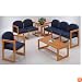 Fabric Reception Seating Group Avon Blue Fabric/Cherry Finish