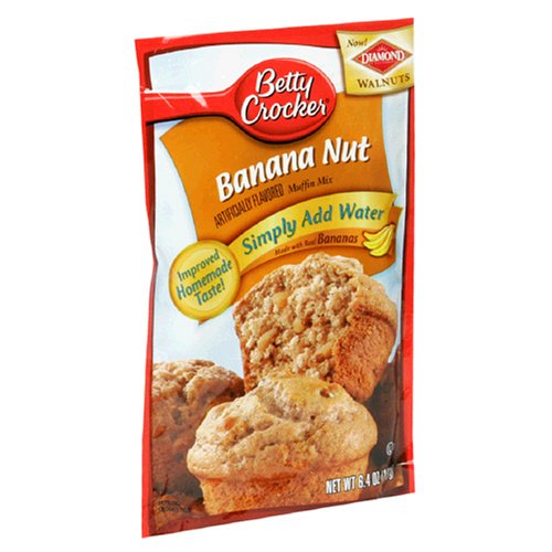 Betty Crocker Muffin Mix, Banana Nut, 6.4-Ounce Pouches (Pack of 24) by Banana Muffin Mixes