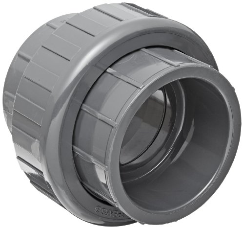 Spears 897 Series PVC Pipe Fitting, Union with EPDM O-Ring, Schedule 80, 1/2