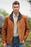Men's Channing Double-Collar Lambskin Leather Jacket