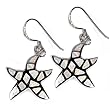 Sterling Silver Earring in Lab Created Opal - Starfish -Earring Height: 15mm