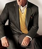 Executive 2-Button Silk/Wool Windowpane Sportcoat