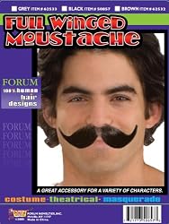 Full Winged Moustache in Black