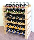 Wine Rack Wood -36 Bottles Modular Hardwood Wine Racks (6 bottles x 6 shelves)