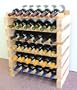 Wine Rack Wood -36 Bottles Modular Hardwood Wine Racks (6 bottles x 6 shelves)