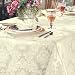 Benson Mills Vienna Classical Damask Fabric Tablecloth, Cream, 70-Inch Round