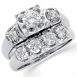 0.80 Ct.T.W. Round Brilliant Cut Diamonds in Platinum Wedding Ring Set, Semi-Mount Setting (without Center Stone)