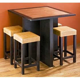 Lakshmi Copper Top Southwestern Rustic Lodge Cabin Bar Table and Stools by Kathy Kuo Designs