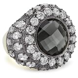Beyond Rings Luna Ring Gray Quartz Gold Band,