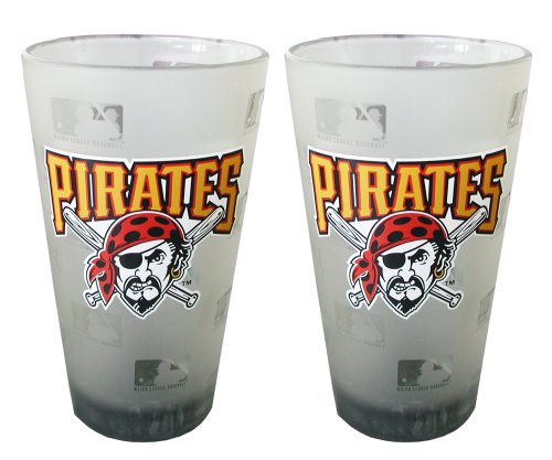 Pittsburgh Pirates Frosted Pint Glass (16-Ounce, Set of 2)