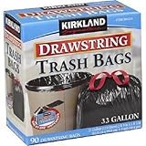 Kirkland Signature Drawstring Trash Bags - 33 Gallon - Xl Size - 90 Count (90 count)