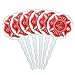Set of 6 Cupcake Picks Toppers Decoration Firefighter Firemen - Fire and Rescue Maltese Cross Red