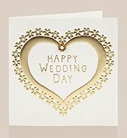Gold Heart Wedding Card