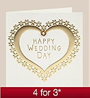 Gold Heart Wedding Card