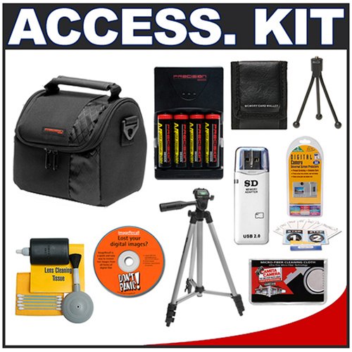 Deluxe Accessory Kit with Deluxe Padded Carrying Case + Charger with 4 AA Rechargeable Batteries + Tripod + Precision Design Bonus Accessory Kit for Kodak EasyShare Z712 IS, Z812 IS, Z885, Z915, Z980 & Z1285 Digital Cameras
