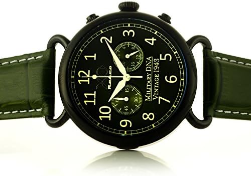 B-17 Flying Fortress WWII Bomber Aircraft DNA Chronograph Collection Green Dial Green Strap 01A