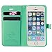 iPhone 5 Case,iPhone 5s Case, By Ailun,Wallet Case,PU Leather Case,Cut,Credit Card Holder,Flip Cover Skin,(Green),with Screen Protect and Styli Pen