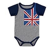 （ワボーズ） Waboatsベビー夏のアメリカ国旗3-12月半袖とノースリーブロンパース カバーオール ベビーロンパース カバーオール D 70