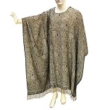 Long Sleeves Cotton Caftan Kaftan Comfortable Wear In Jamawar Paisley Pattern (Free Shipping) Cftn0112rr