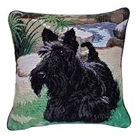 Scottish Terrier Dog Needlepoint Pillow - 14'