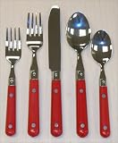 Ginkgo 079914-20012 LePrix Stainless 20 Piece Set with ABS Plastic Handles - Milano Red