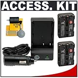 2 Replacement Sony NP-FM55 Batteries and Mini Battery Charger for Sony Alph ....
