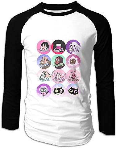 Men's Raglan Steven Universe Cookie Cat T Shirts Black Medium