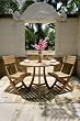 Teak Patio Table and 4 Chairs Set