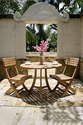 Teak Patio Table and 4 Chairs Set
