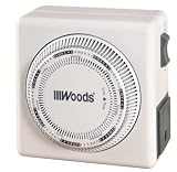 Woods 59201 Lamp and Appliance Timer with Grounded 3-Prong Outlet, Repeats Weekly