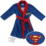  : Superman Logo Shield Fleece Bath Robe for Toddler Boys