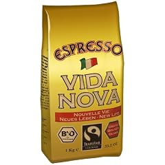 Espresso Vida Nova Bio & Transfair Kaffee ganze Bohnen 1 Kg. Geschenk aus Belgien!