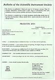 Bulletin of the Scientific Instrument Society