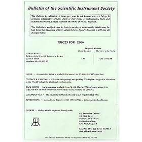 Bulletin of the Scientific Instrument Society